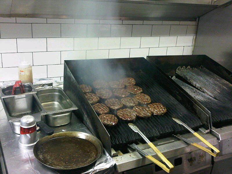 Cooking burgers