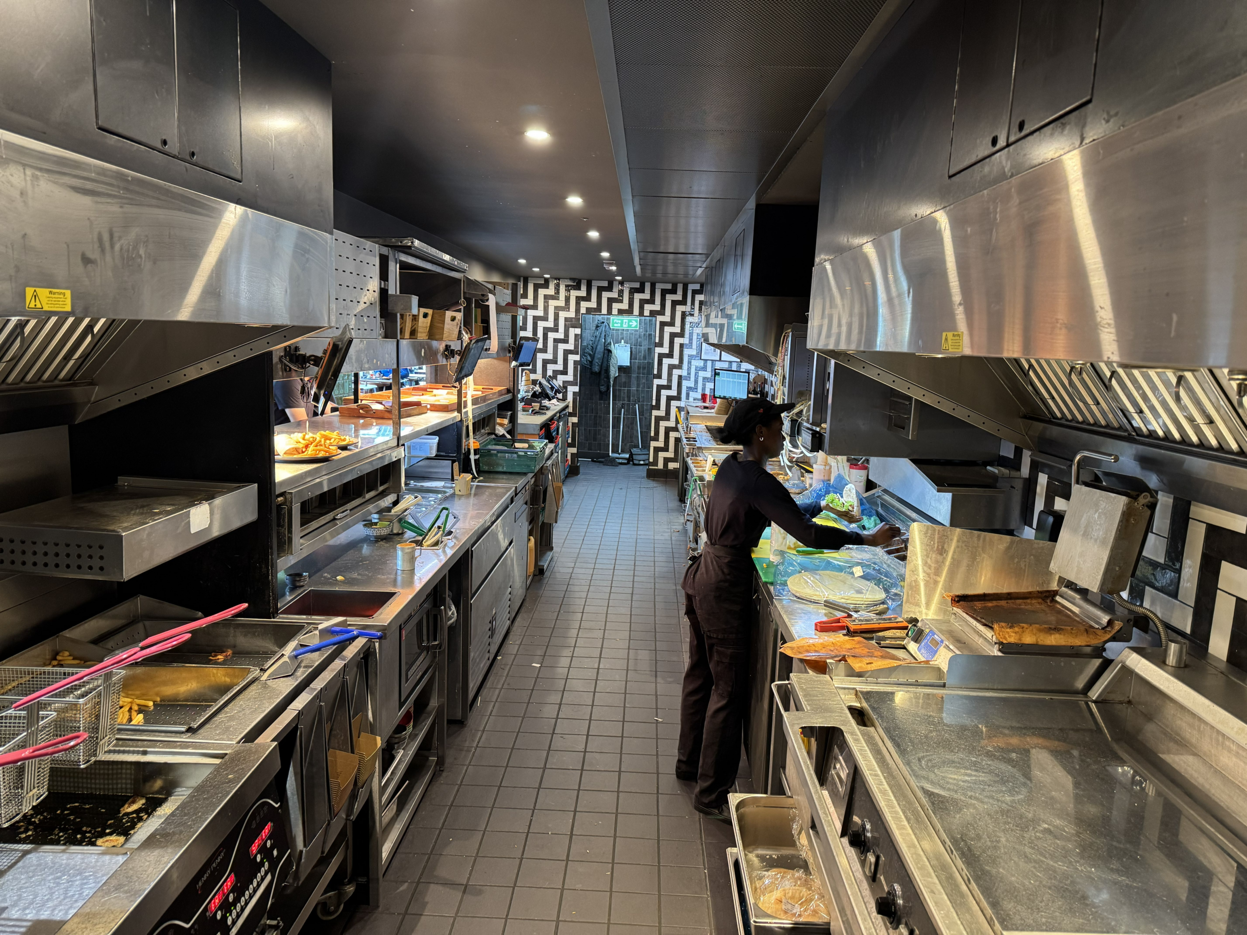 professional kitchen during odour risk assessment